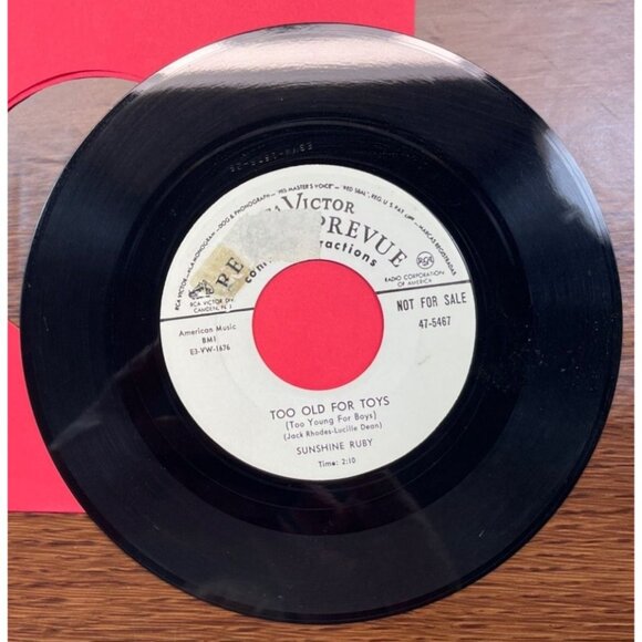 Sunshine Ruby Little Girl Love / Too Old For Toys 45 Vinyl 50s Country Promo - Picture 4 of 6